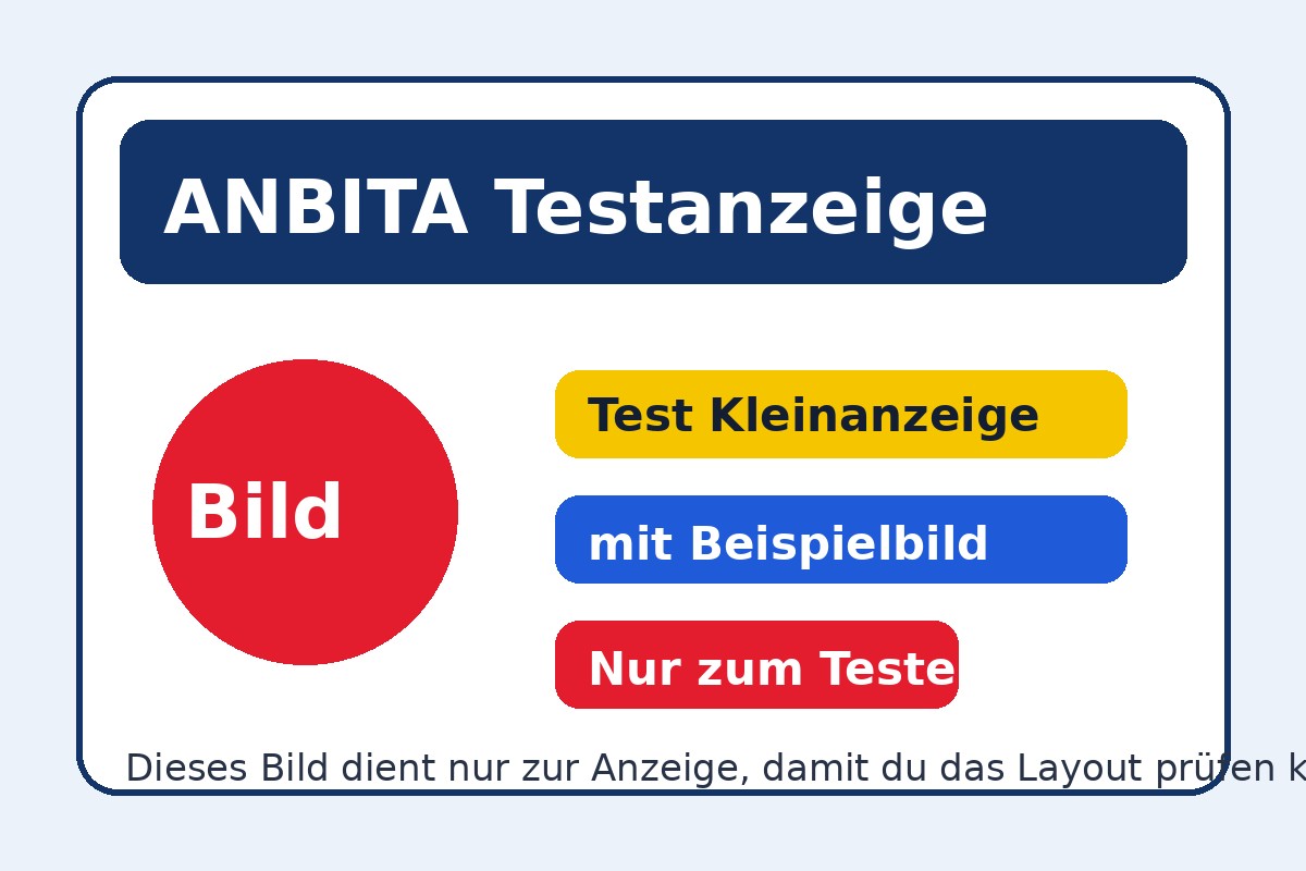 Test Kleinanzeige mit Bild